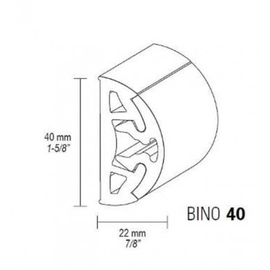 LISTON BINO PVC NOIR PROFILE 40 MM - 16 M