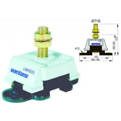 Support moteur Silent-bloc flexible in-bord, type L