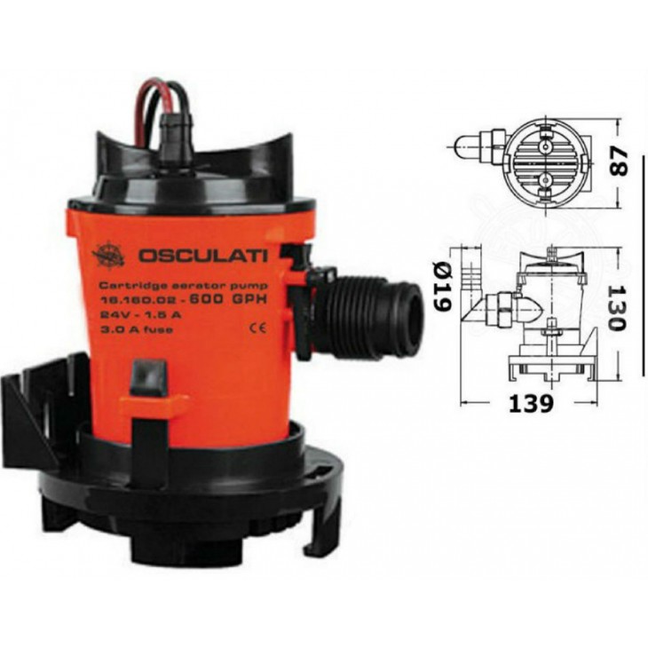 FISH LIVEWELL AERATION PUMP - SUBMERSIBLE