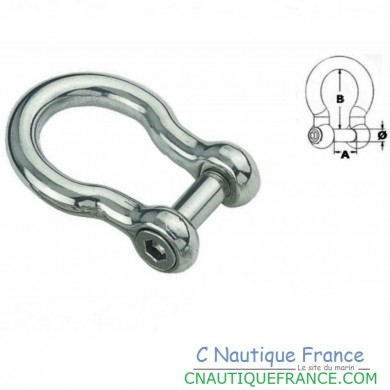 Stainless Steel Lyre Shackle with Hexagonal Pin