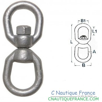 Galvanized swivel for anchor chain and buoy