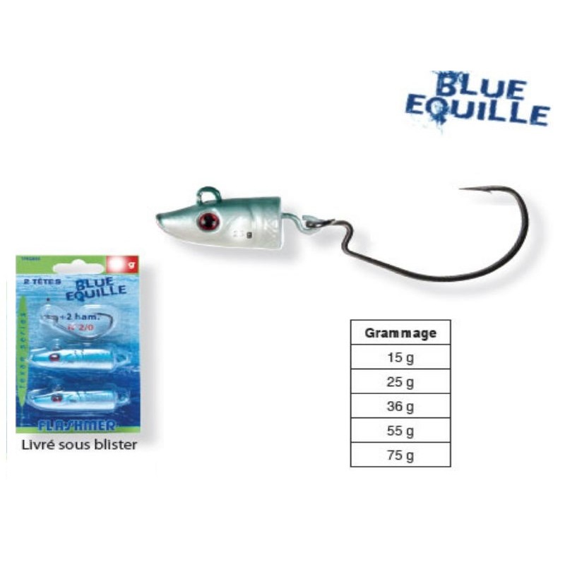 Articulated Lead Head Blue Equille - Blister of 2