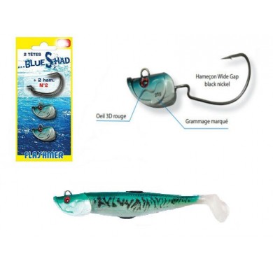 Testa Piombata Articolata BLUE SHAD - Blister da 2