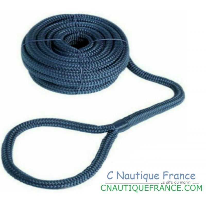 Blue mooring rope with eye