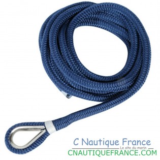 Cima d'ormeggio in poliestere blu navy a doppia treccia