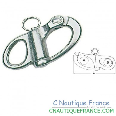 Quick-release carabiner with eye in stainless steel