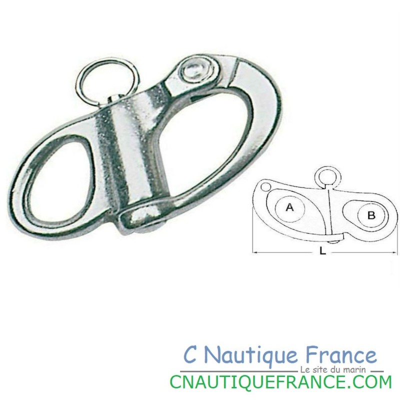 Quick-release carabiner with eye in stainless steel