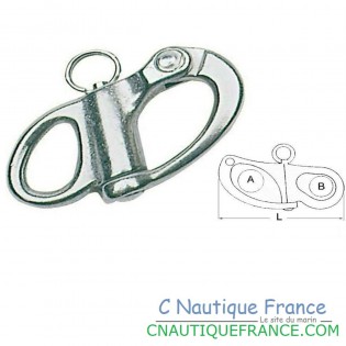 Quick-release carabiner with eye in stainless steel