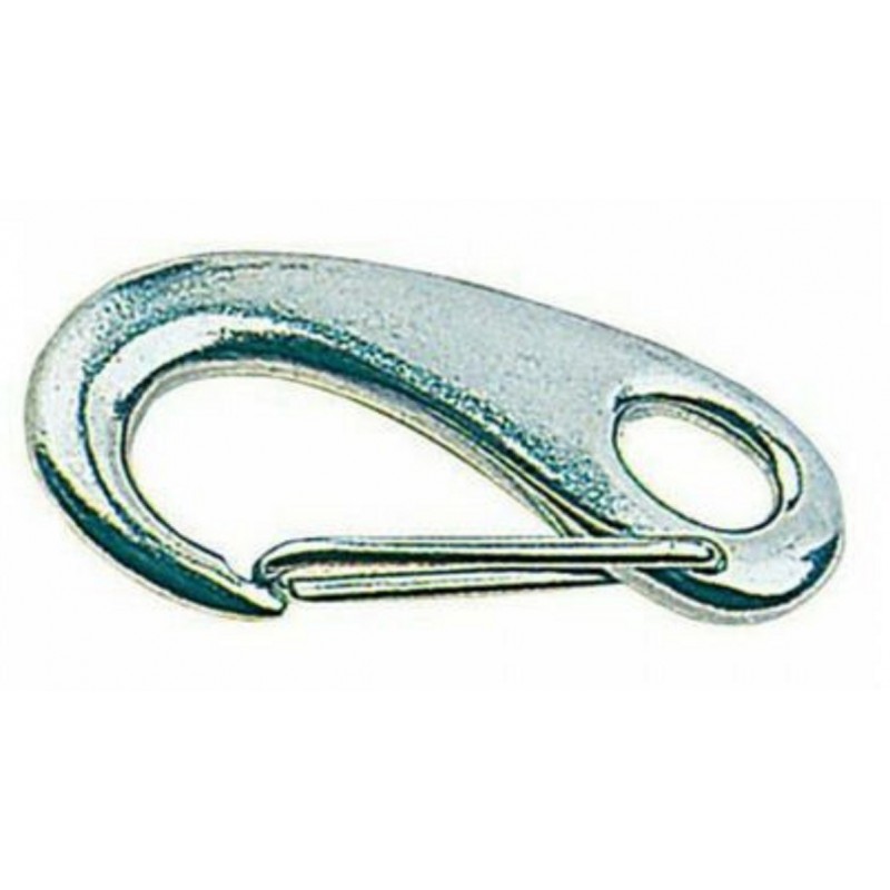 Carabiner with eye and spring opening