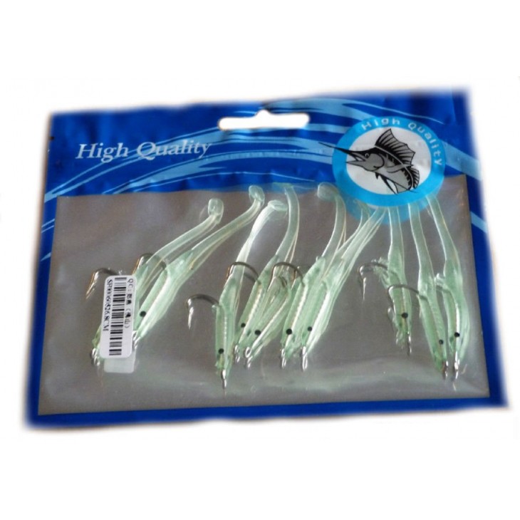 10 leurres souples 6,8 cm phosphorescent