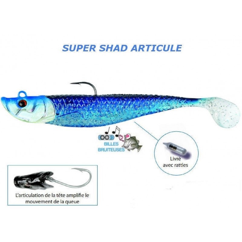 10 cm 37 g Super Shad Articulated Flashmer Pearl Blue