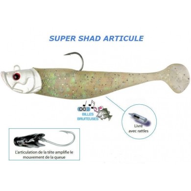 10 cm 37 g Super Shad Articulated Flashmer Pearl White