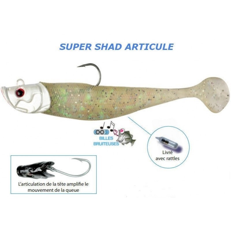 10 cm 37 g Super Shad Articulated Flashmer Pearl White