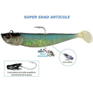 SUPER SHAD ARTICUE 17 CM FLASHMER noir nacré