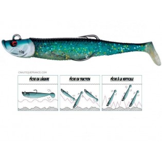 leurre souple Blue shad Flashmer noir vintage