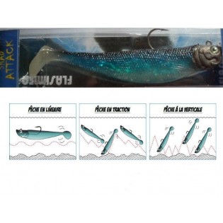 LEURRE SOUPLE SHAD ATTACK BLEU NACRE - FLASHMER