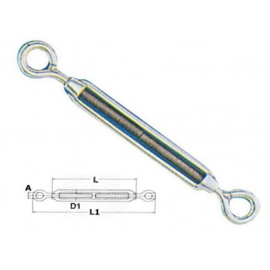 Turnbuckle with double eyelet