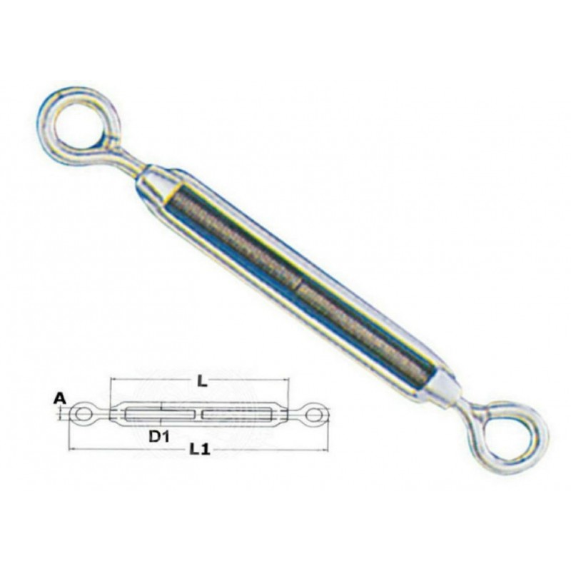 Turnbuckle with double eyelet