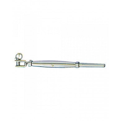 Stainless steel turnbuckle with fixed jaw and swage end