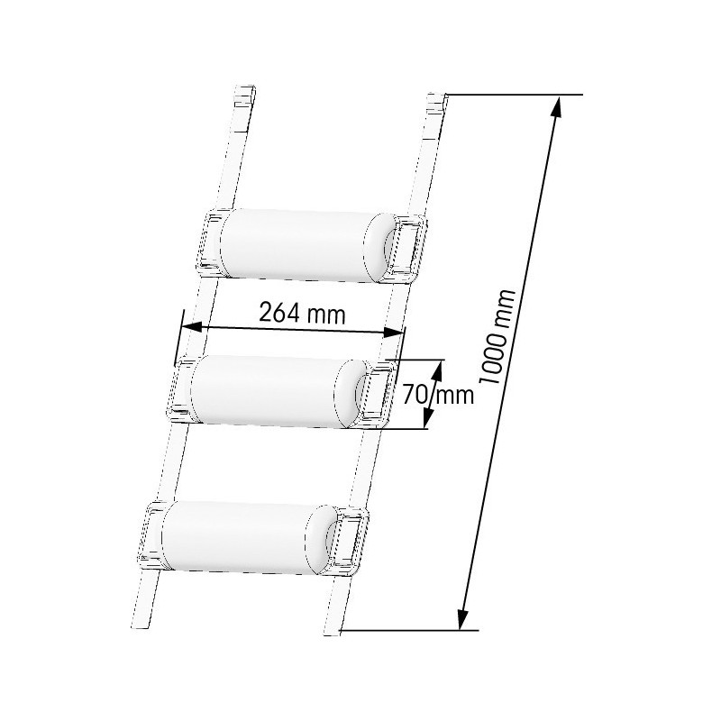 Half-moon fender, protection for rigid-hull inflatable boats