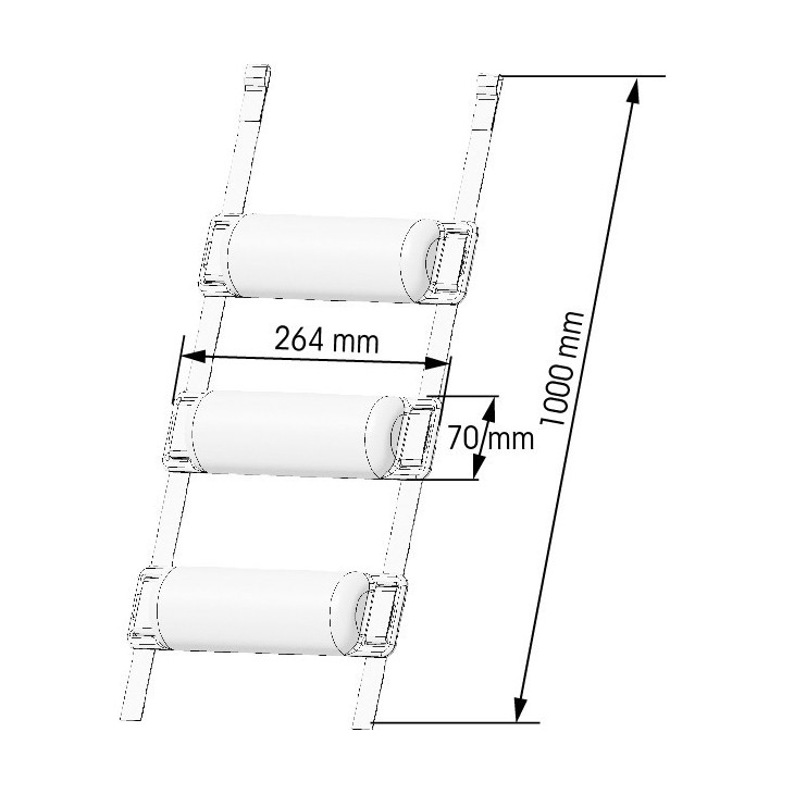 Para-battaglia a mezzaluna, protezione per gommoni