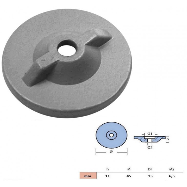 8 - 15 HP ANODE RONDELLE ZINC FOR YAMAHA