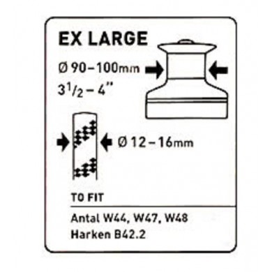 90 - 100 mm Wincheur Barton pour cordage 12 - 16 mm