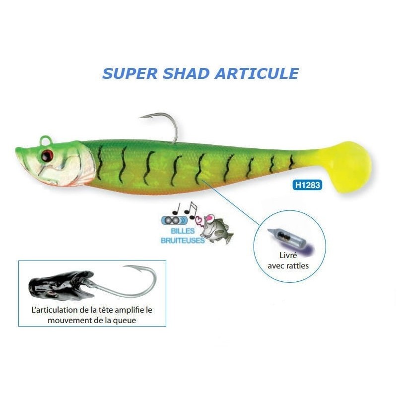 12 cm 70 gr Super Shad articolato Flashmer Tri-fluo H1283