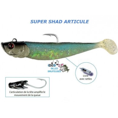 12 cm 70 g Super Shad Articulated Flashmer Pearl Black