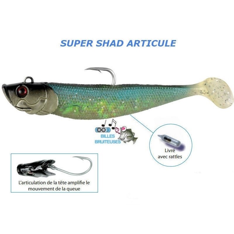 12 cm 70 g Super Shad Articulated Flashmer Pearl Black