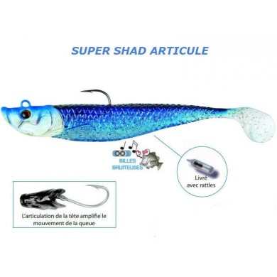 12 cm 70 g Articulated Super Shad Flashmer Pearl Blue