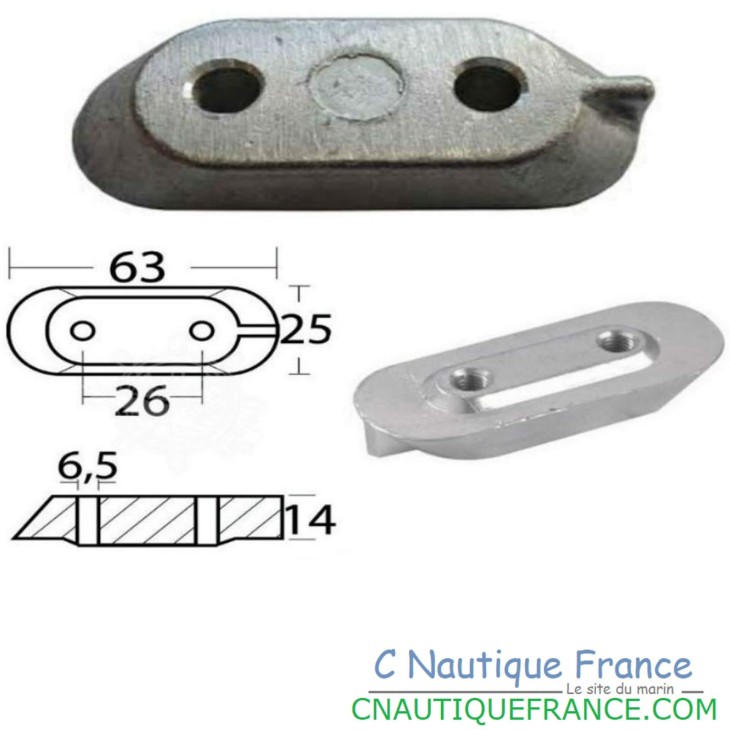 ANODE POUR EMBASE DE MOTEUR HORS-BORD