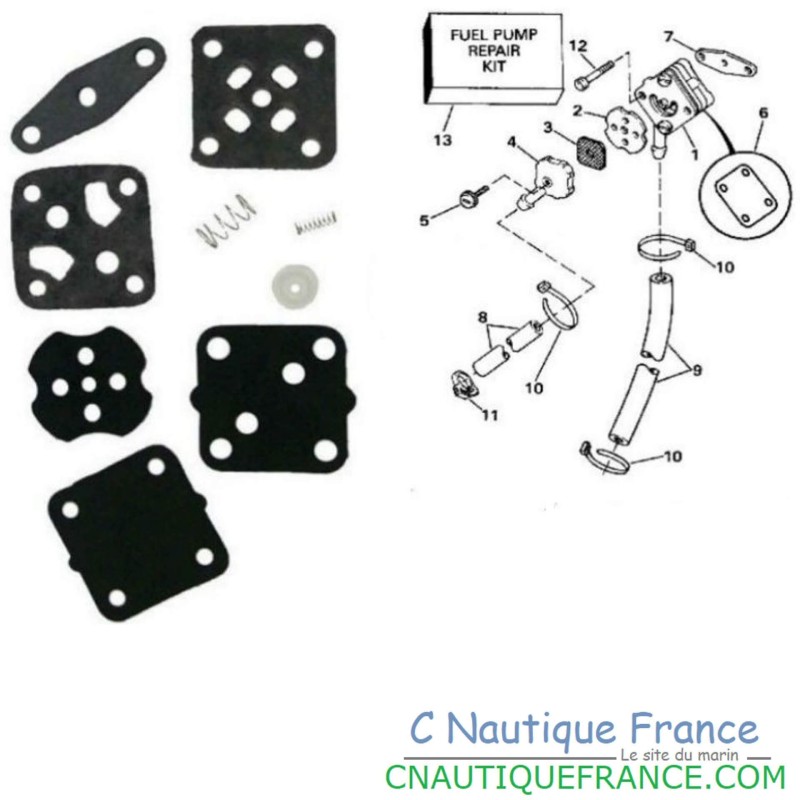 KIT MEMBRANES 4 - 15 CV HORS-BORD JOHNSON EVINRUDE 393088