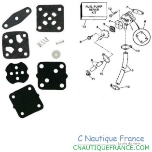 KIT MEMBRANES 4 - 15 CV HORS-BORD JOHNSON EVINRUDE 393088