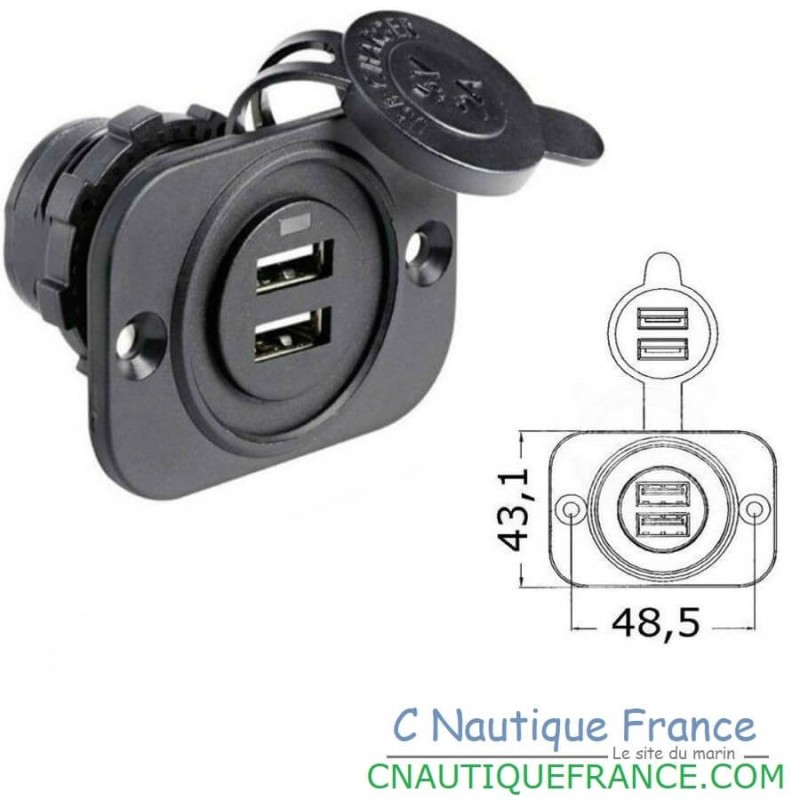 DOPPIA PRESA USB CON PANNELLO
