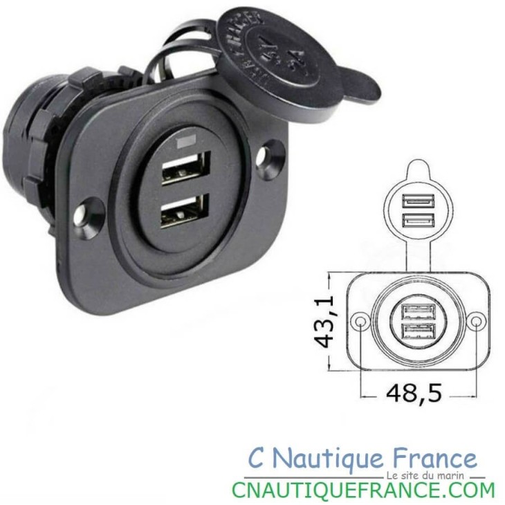 DOPPIA PRESA USB CON PANNELLO