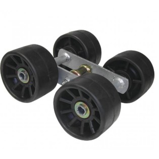 4 RULLI NERI 12 CM MONTATI SU BILANCIERE