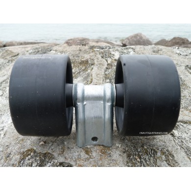 2 ROLLERS ON LEVER Ø 120 MM BLACK