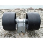 2 ROLLERS ON LEVER Ø 120 MM BLACK