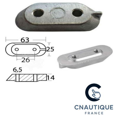 8 - 60 HP ALUMINUM ANODE FOR OUTBOARD ENGINE