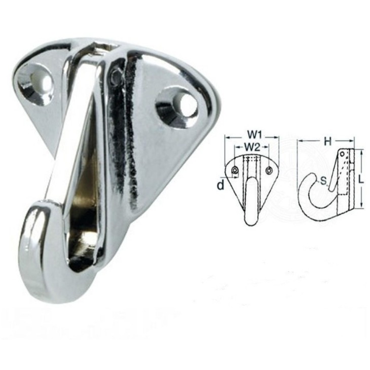 Mousqueton ouvrable 38 mm sur platine inox - accastillage