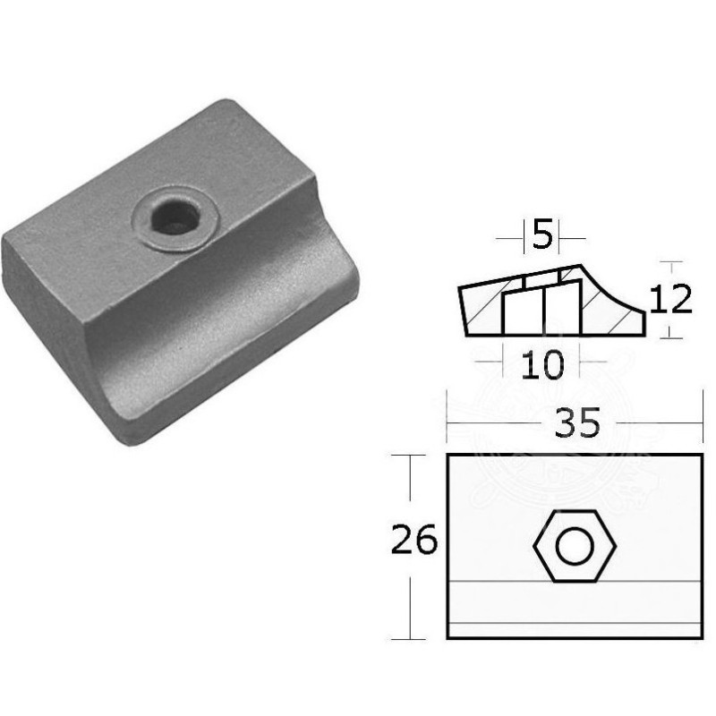 8 - 15 HP 4S ANODE PLATE ZINC FOR JOHNSON EVINRUDE