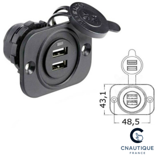 DOUBLE USB SOCKET WITH PANEL