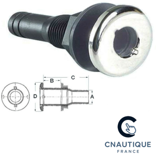 Passe coque nylon / inox - 1'' - Ø 25 mm