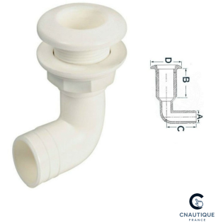 PASSE COQUE 90° Nylon 1"1/2 - tuyau ø 38 MM