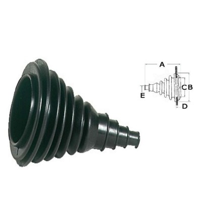 SOFFIETTO PASSACAVO - GOMMA NERA - 100 MM ESTERNO