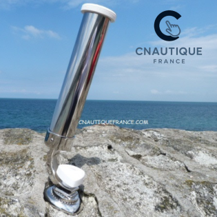 STAINLESS STEEL ROD HOLDER ON PLATE ø 46 MM