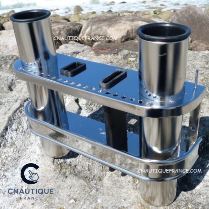 STAINLESS STEEL ROD HOLDER - 2 RODS