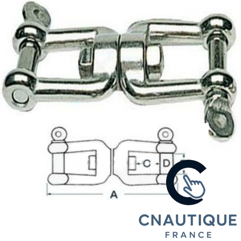 EMERILLON DEUX MANILLES INOX