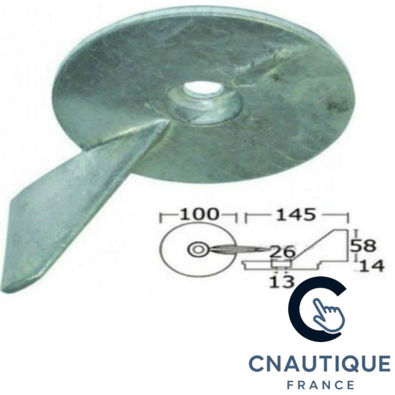 40 - 60 HP ALU ANODE TAB TRIM FOR MARINER  MERCURY  17264T2